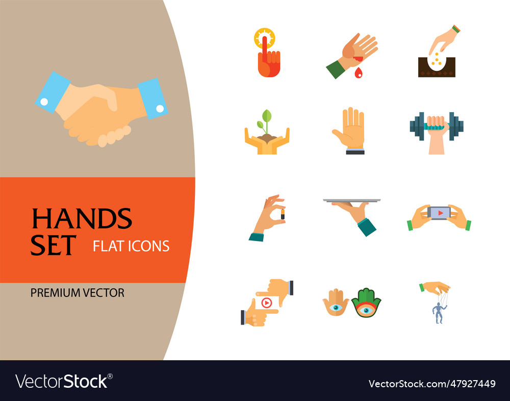 Hands icons set