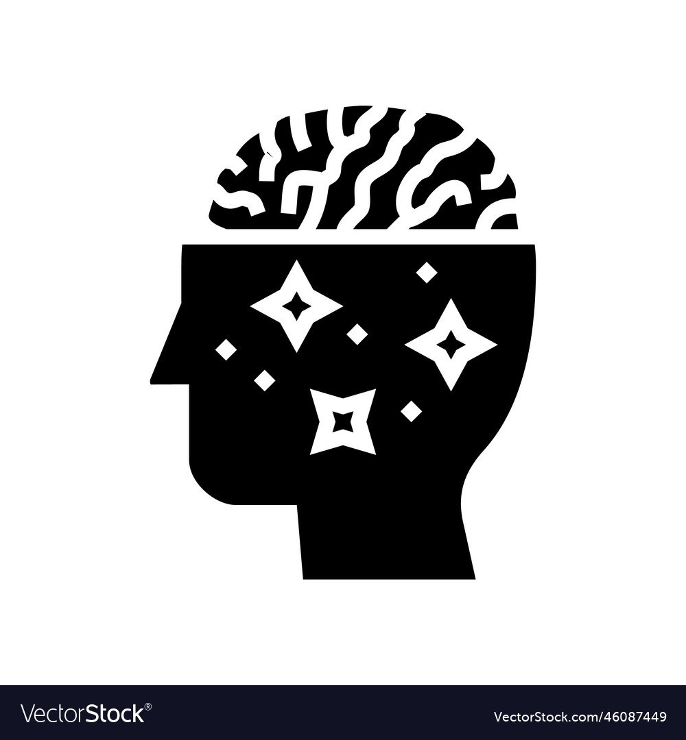 Keep open mind glyph icon Royalty Free Vector Image