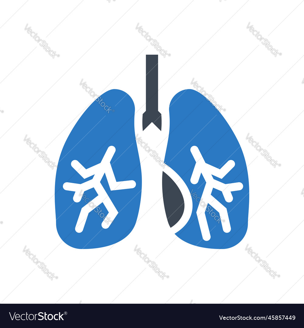 Lungs related glyph icon vector image Lungs related glyph icon