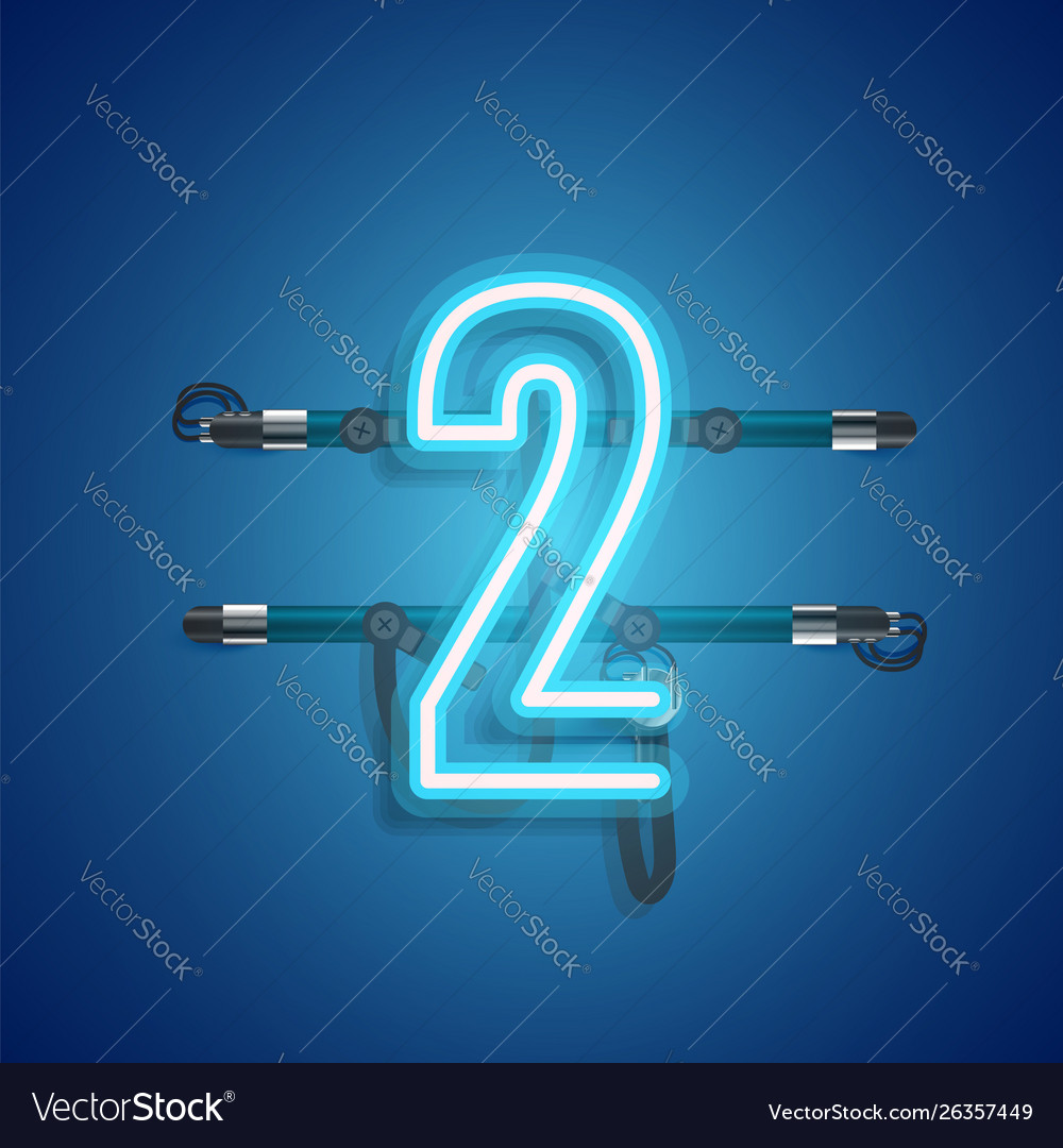 Realistic neon character with wires and console