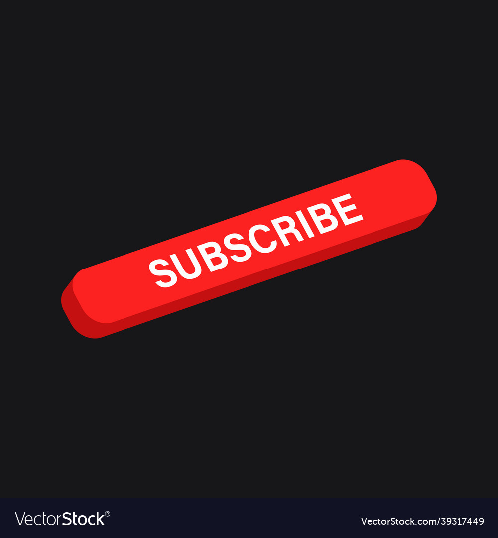 Red subscribe button for social media Royalty Free Vector