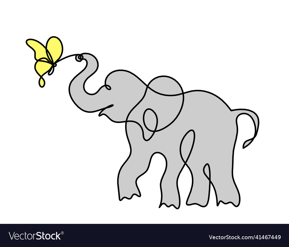 Silhouette of abstract color elephant