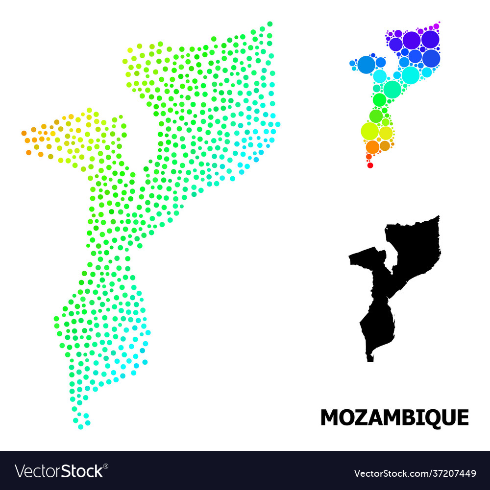 Spectrum pixel map mozambique Royalty Free Vector Image