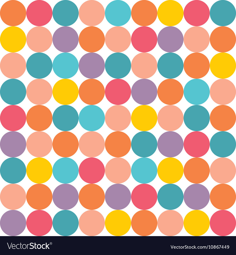 Tile pattern with pastel colorful polka dots