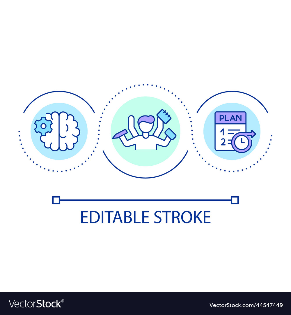 Working simultaneously loop concept icon Vector Image