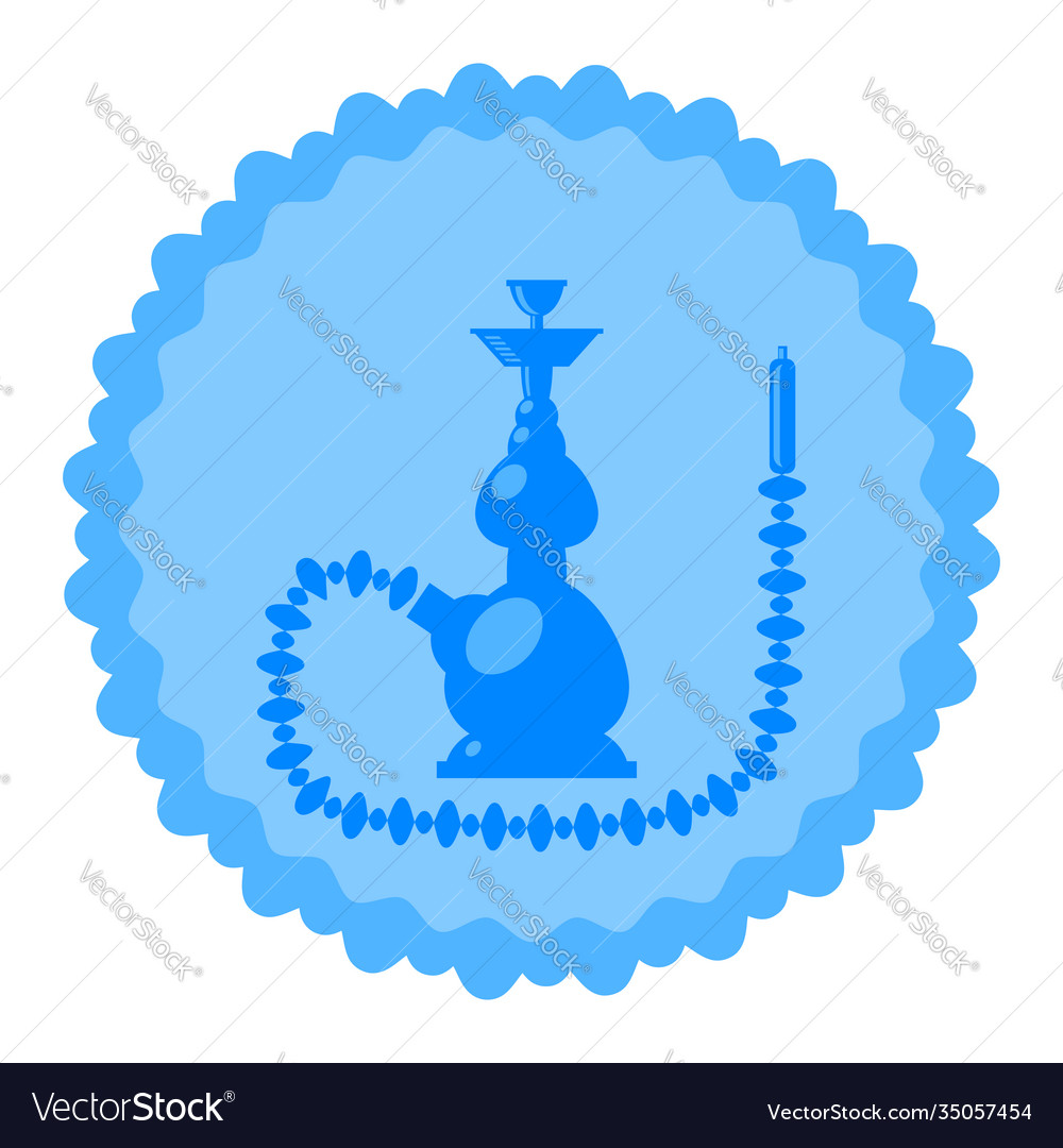 Arabic hookah silhouette isolated on white