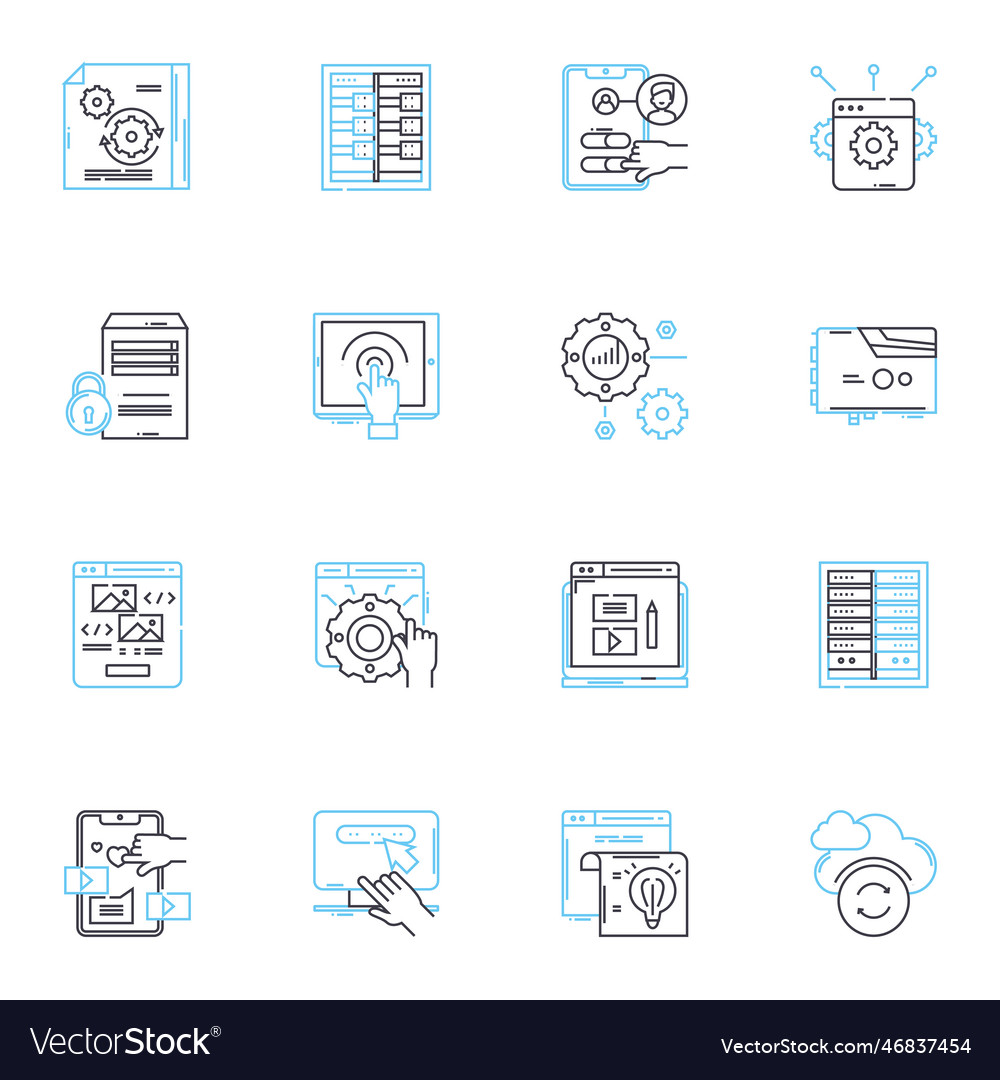Behavioral modification linear icons set vector image Behavioral modification linear icons set