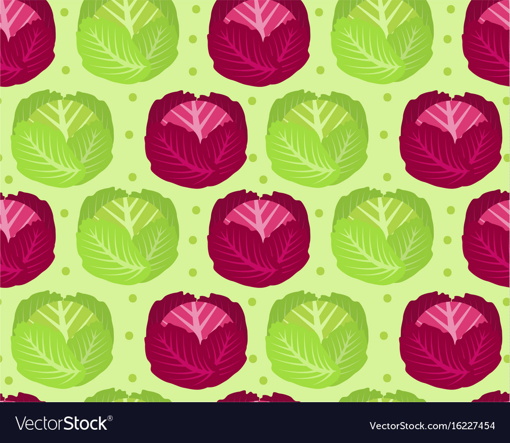 Cabbage seamless pattern red endless