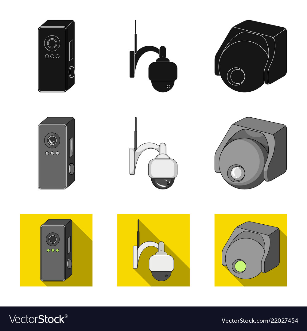 Cctv and camera sign set