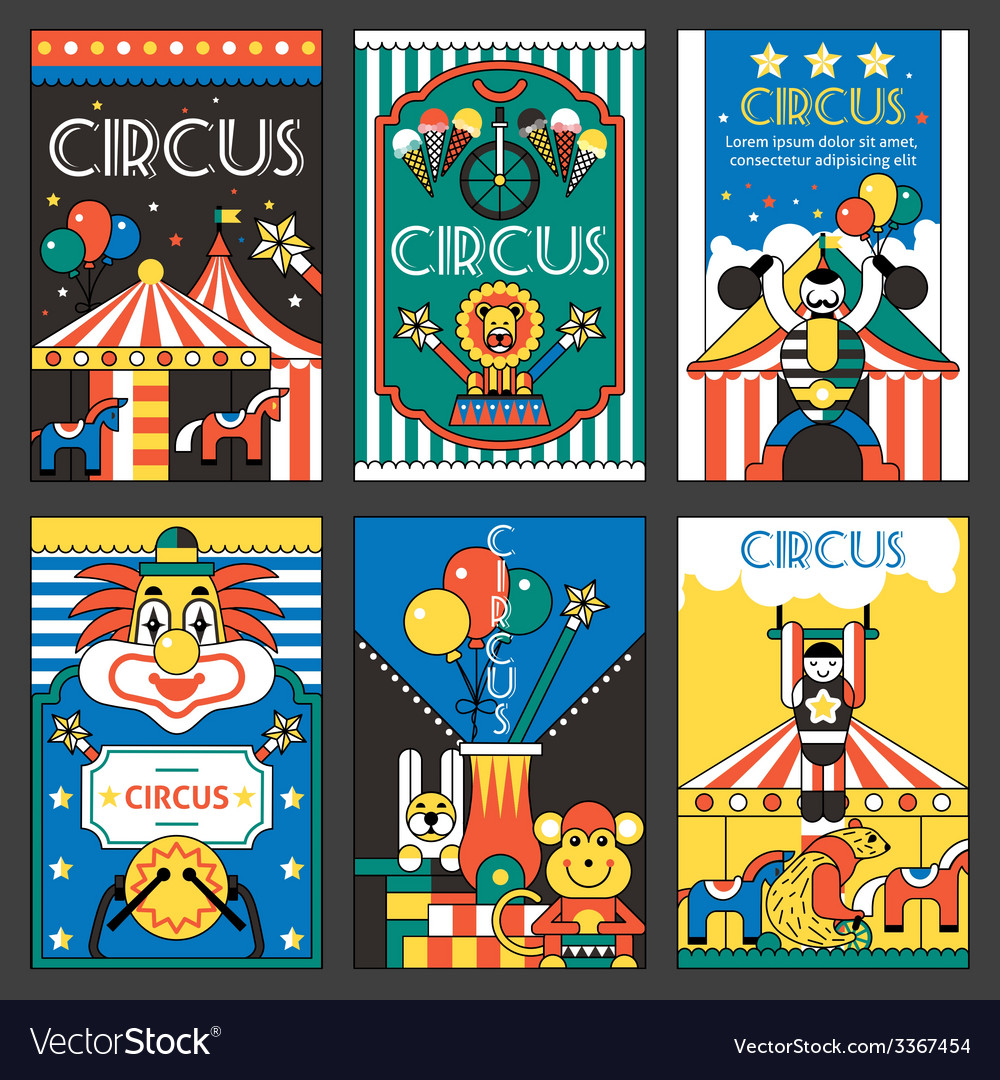 Circus retro posters Royalty Free Vector Image