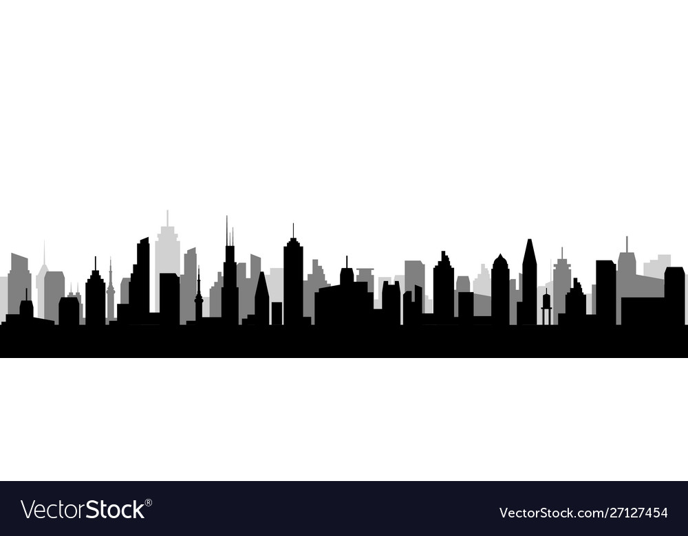 Cityscape silhouette urban city Royalty Free Vector Image