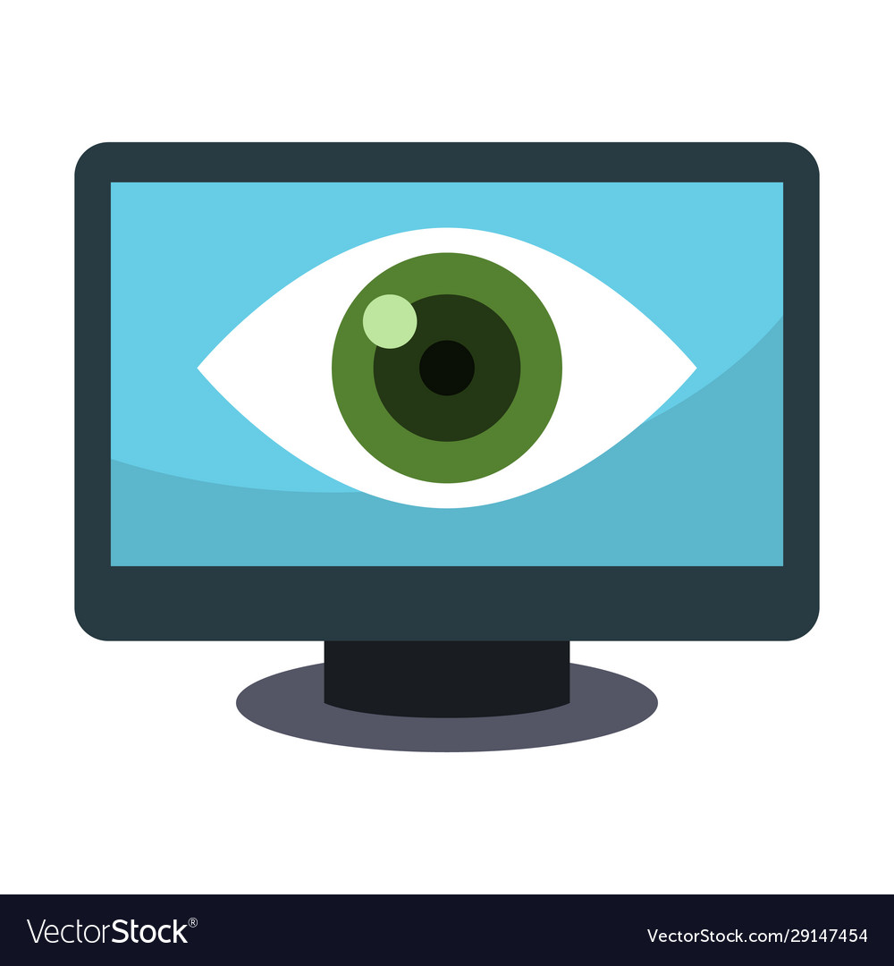 Computer vision flat color icon Royalty Free Vector Image