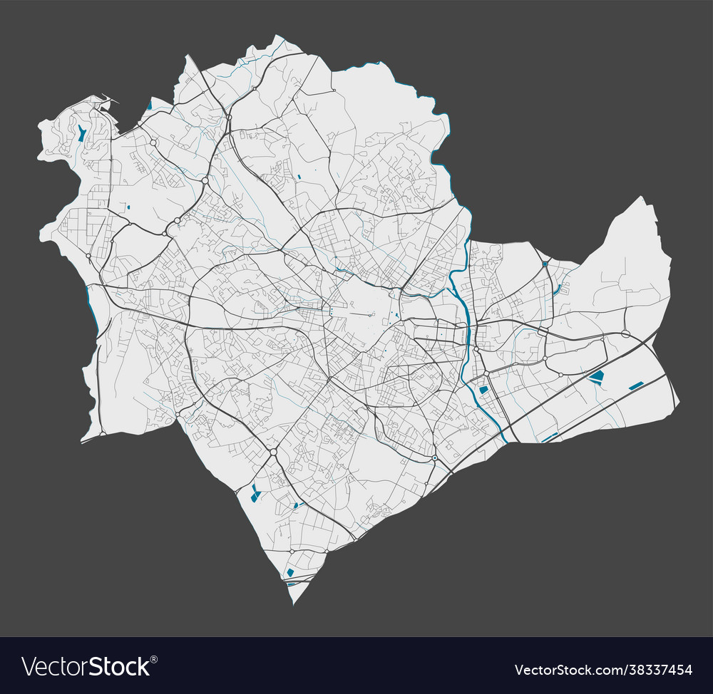 Detailed map montpellier city cityscape Royalty Free Vector