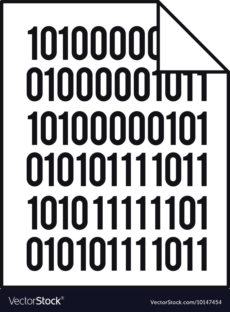 Documents with binary code isolated icon design