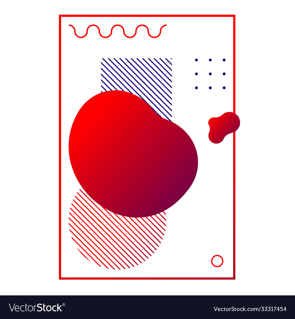 Gradient abstract liquid shape with geometric vector image Gradient abstract liquid shape with geometric