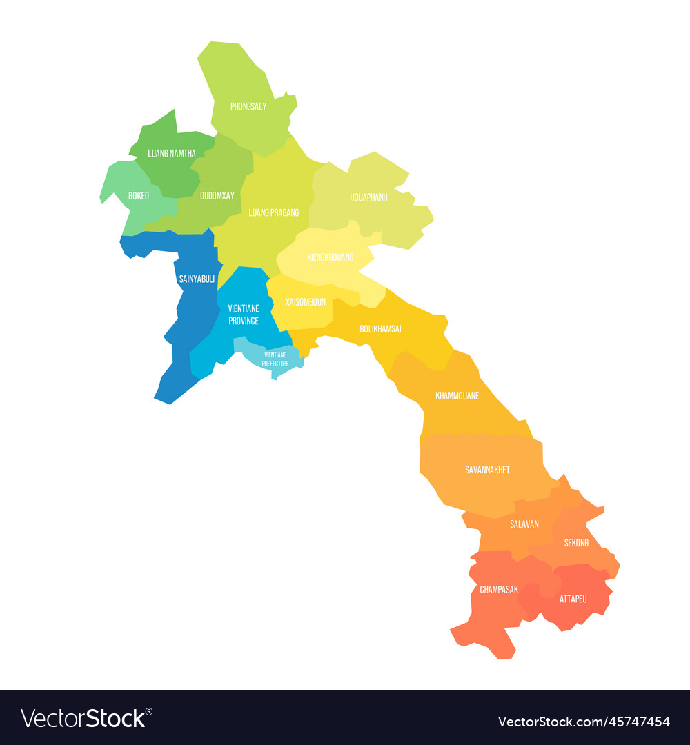 Laos Political Map Of Administrative Divisions Vector Image