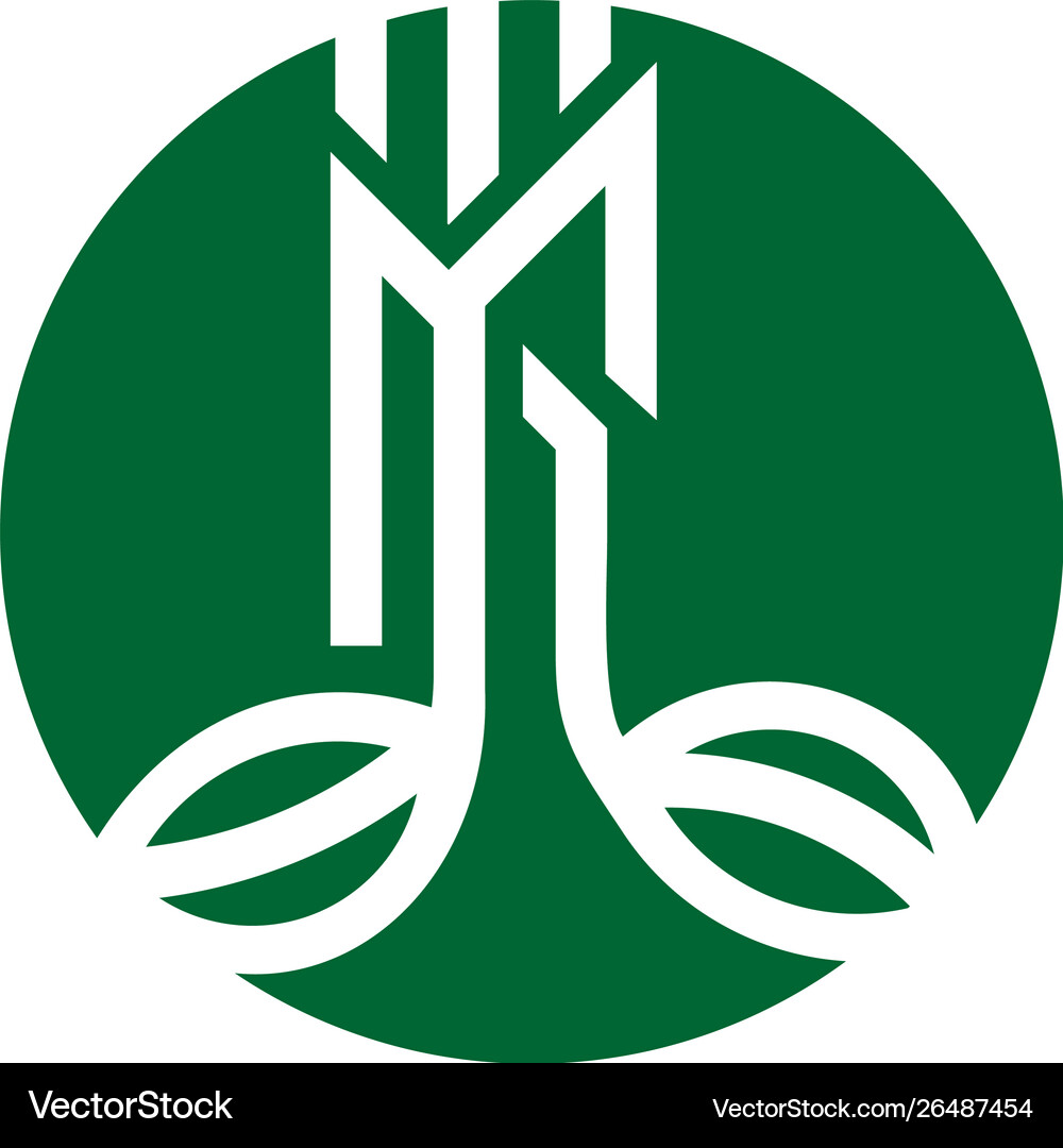Leaf and initial logo template Royalty Free Vector Image