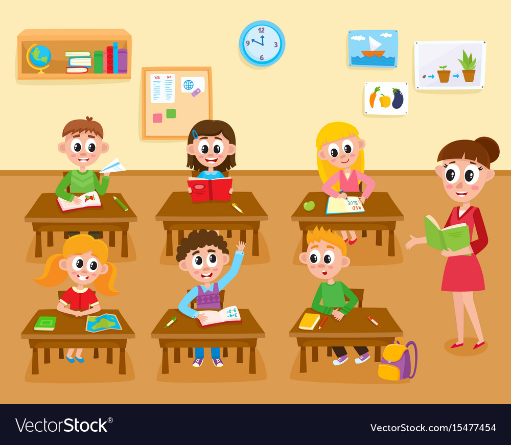 Lesson in elementary primary school kids Vector Image