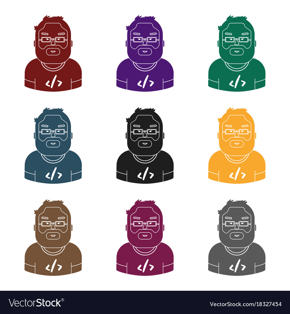 Programmer icon in black style isolated on white