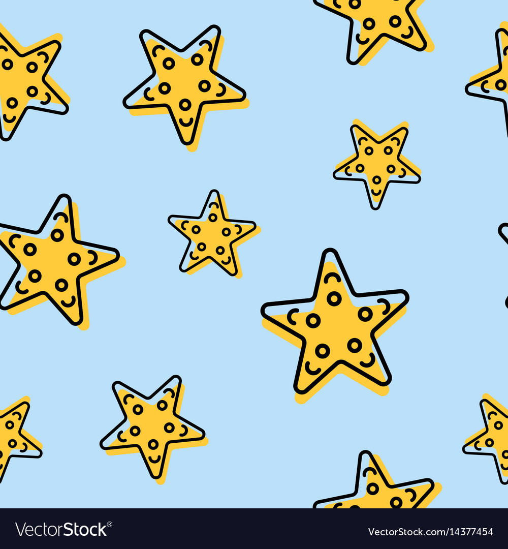 Seamless pattern with starfish