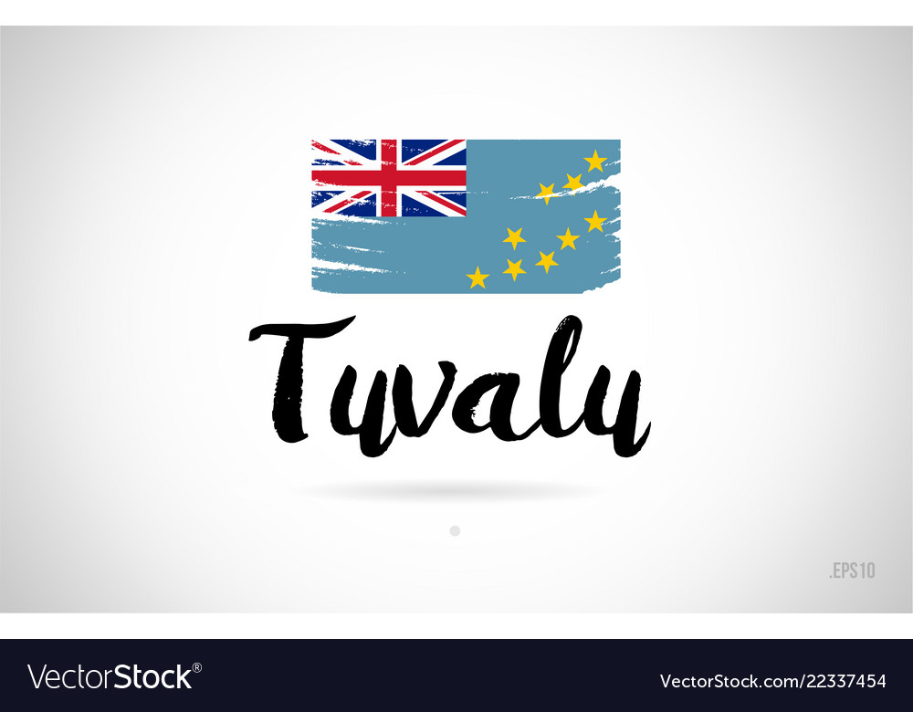 Tuvalu country flag concept with grunge design