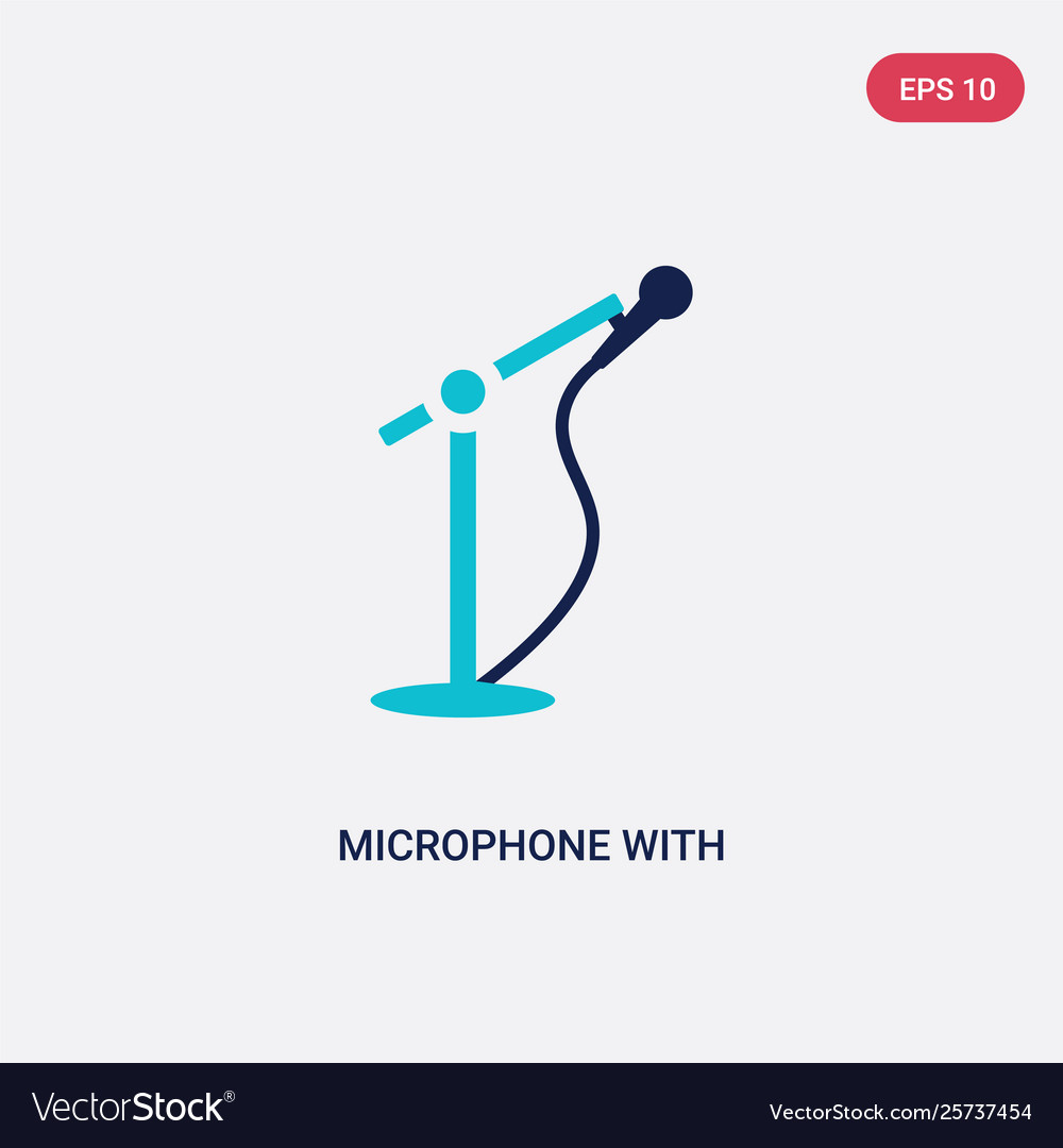 Two color microphone with stand icon from