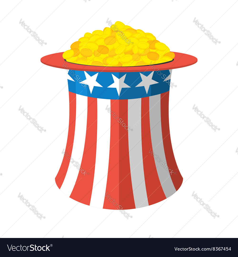 Uncle sam hat and gold cylinder