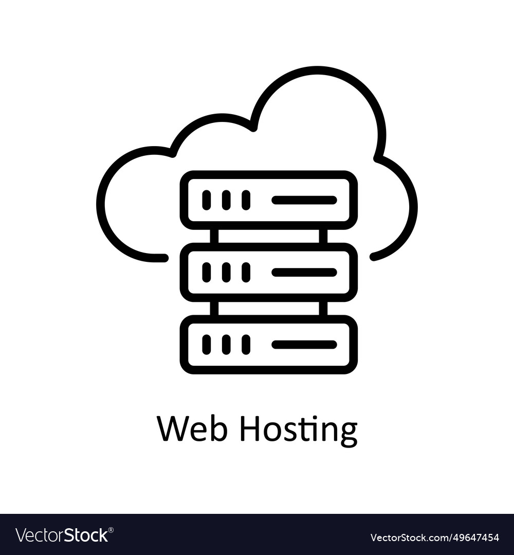 Web hosting outline icon design
