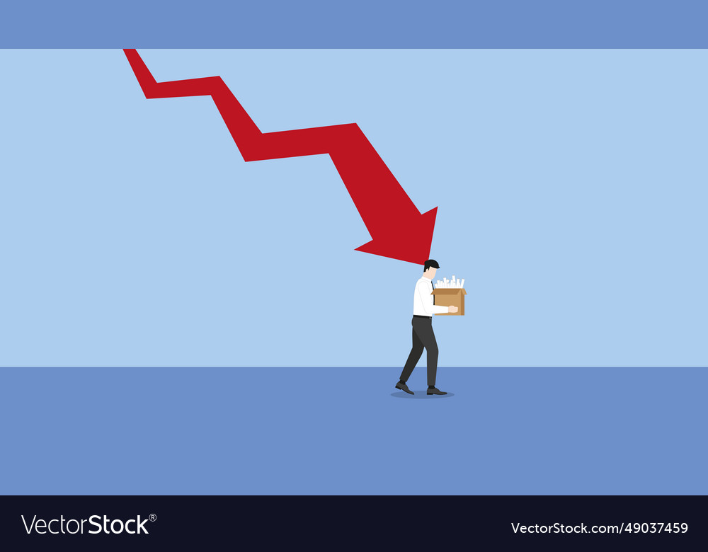 A minimal style of red decrease graph fired