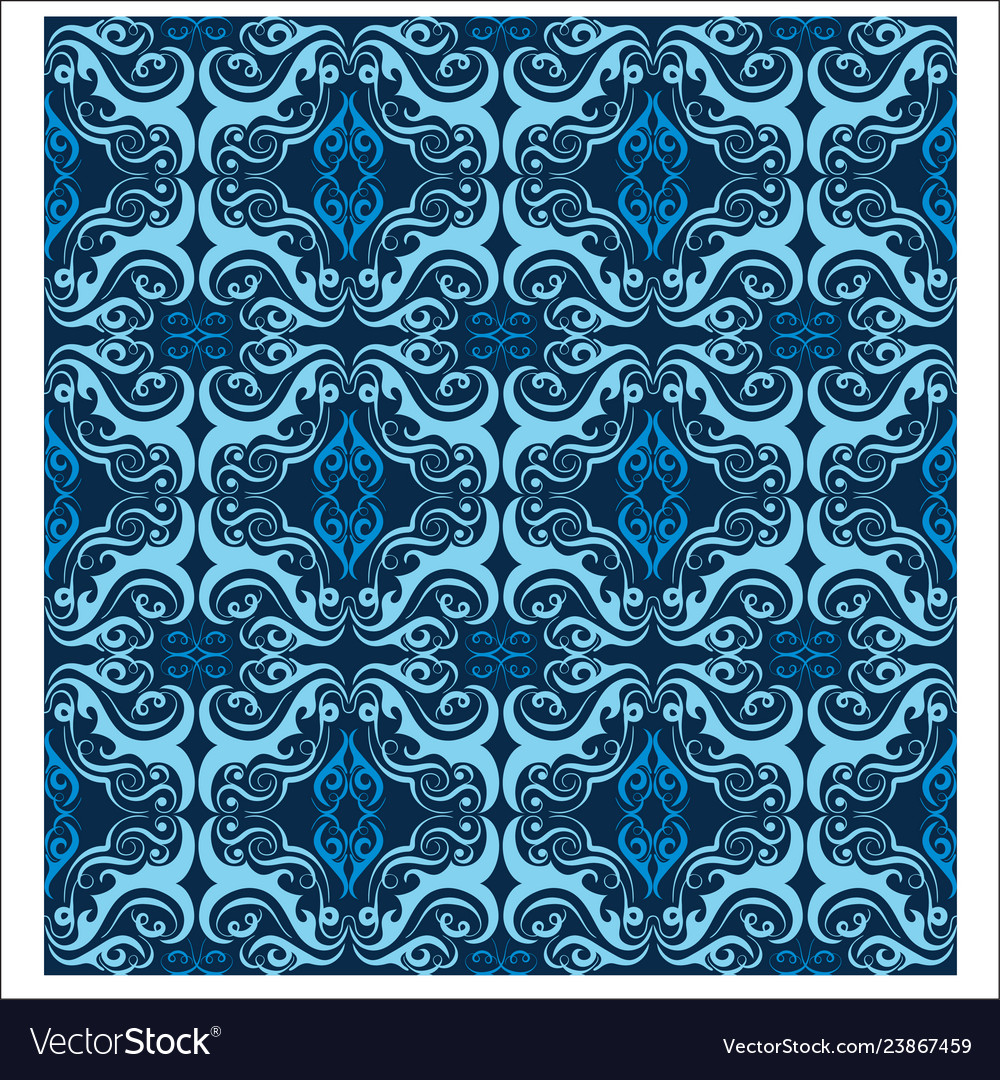 Batik design style patterns are same for fabric vector image Batik design style patterns are same for fabric