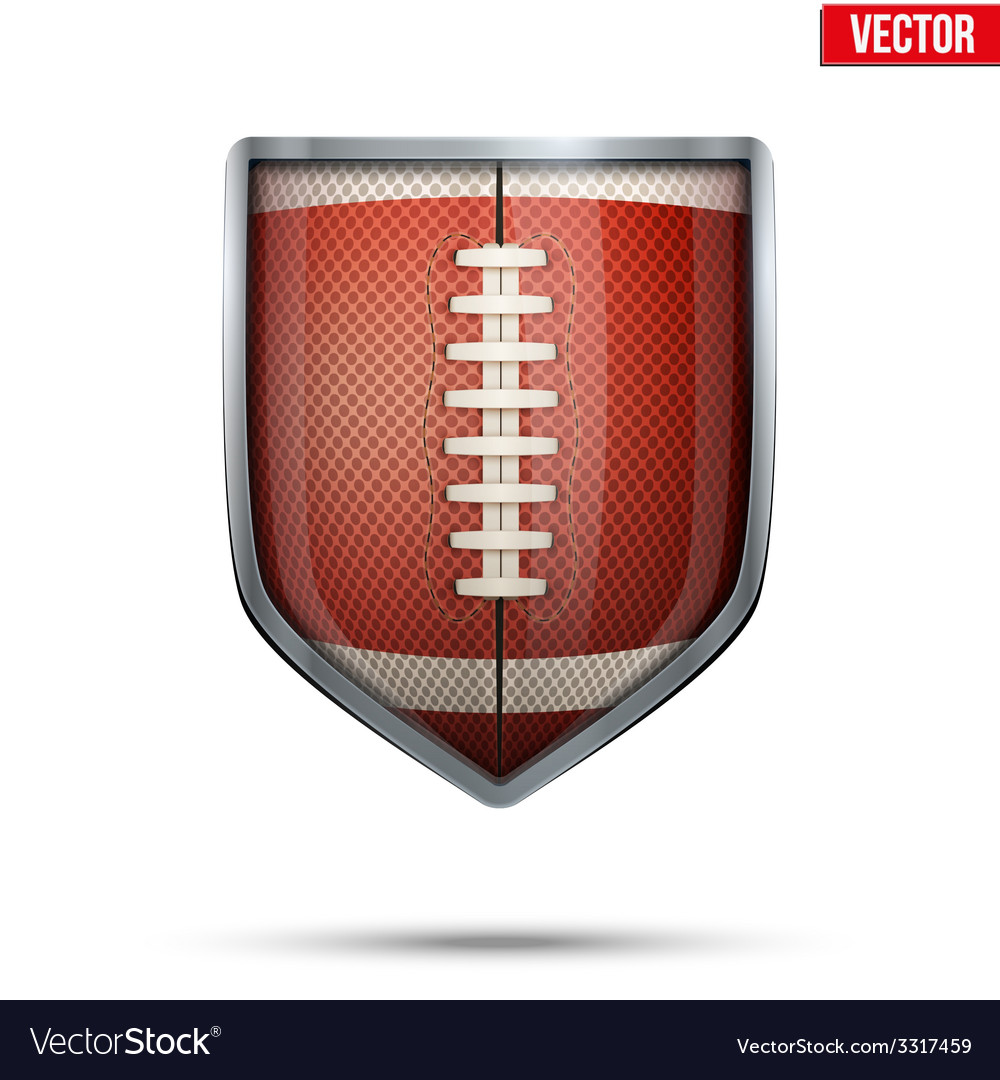 Bright shield in the american football ball inside