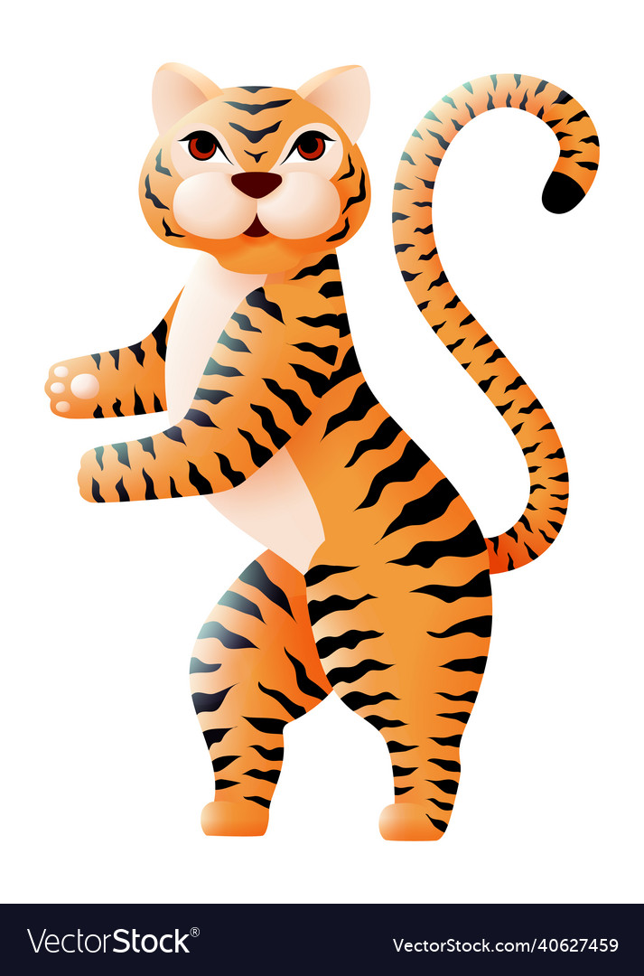 Cartoon tiger character asian symbol chinese