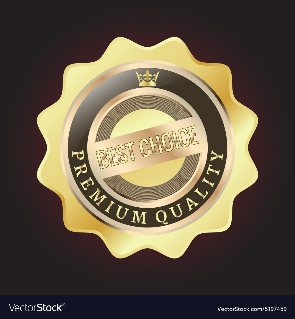 Golden premium quality badge