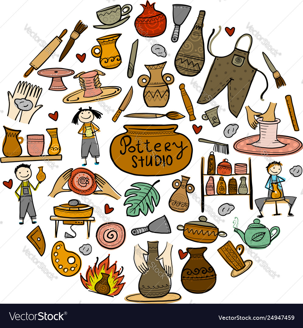 Pottery studio background for your design