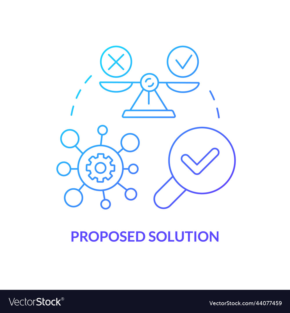 Proposed solution blue gradient concept icon vector image Proposed solution blue gradient concept icon