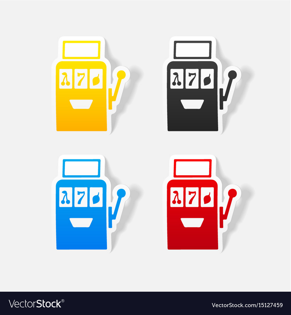 Realistic design element slot machine