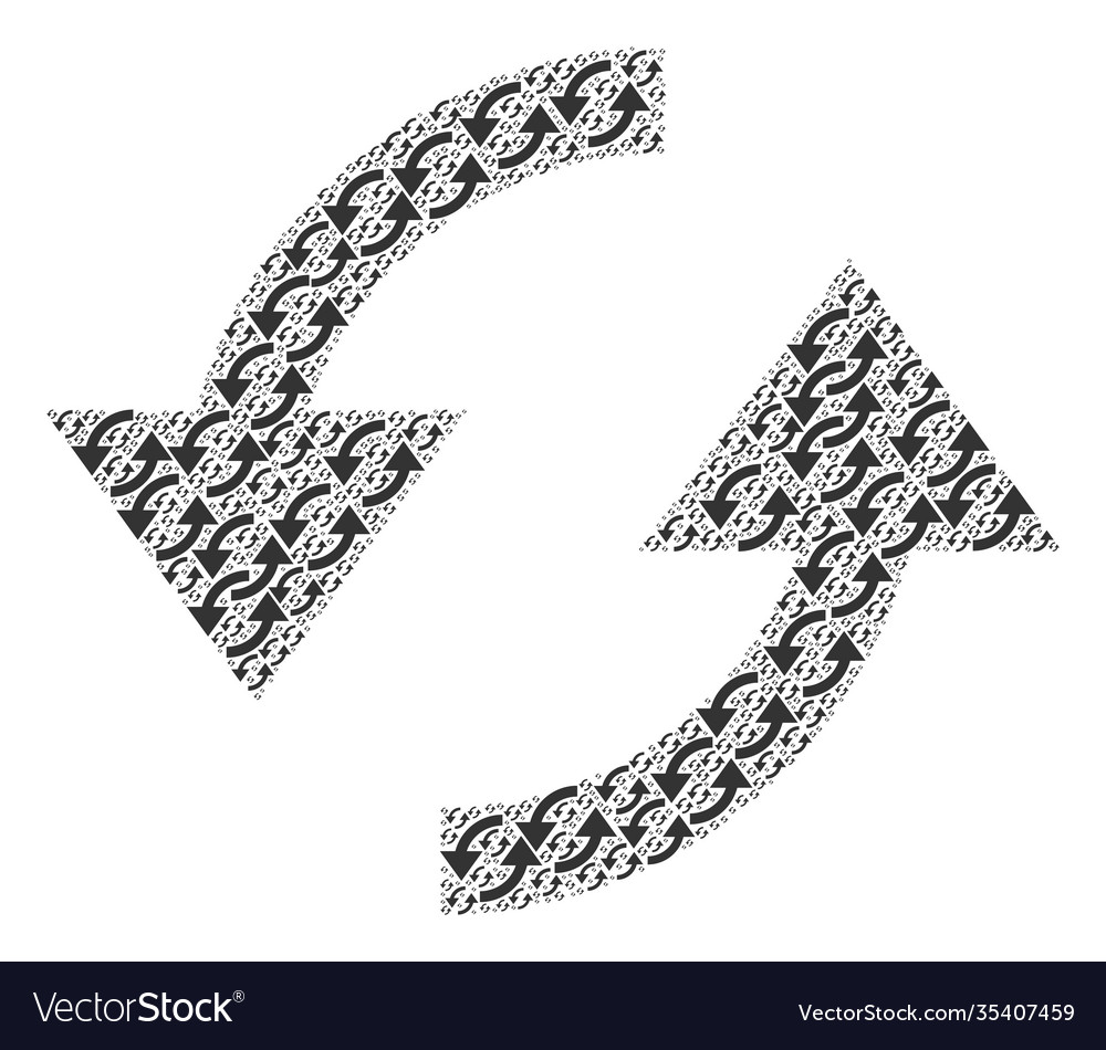 Refresh recursion mosaic itself items vector image Refresh recursion mosaic itself items