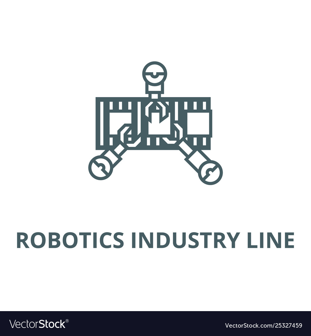 Robotics industry line icon linear