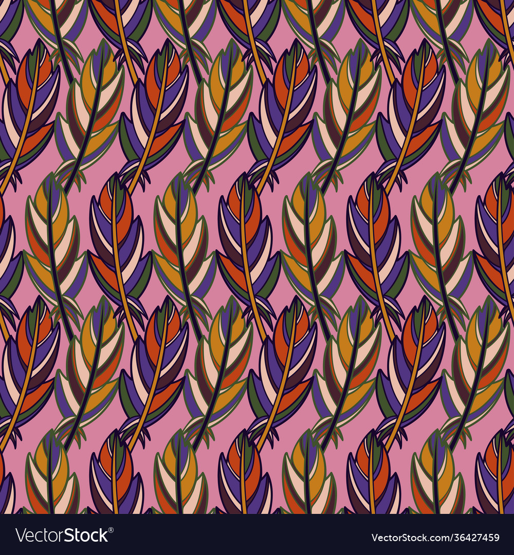 Seamless pattern with abstract feathers vector image Seamless pattern with abstract feathers