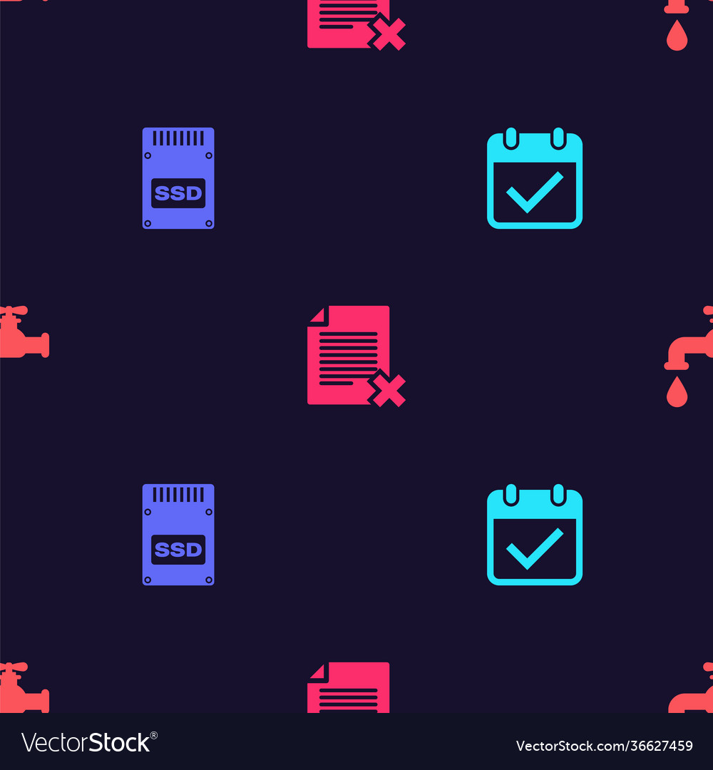 Set calendar with check mark ssd card delete Vector Image Set calendar with check mark ssd card delete