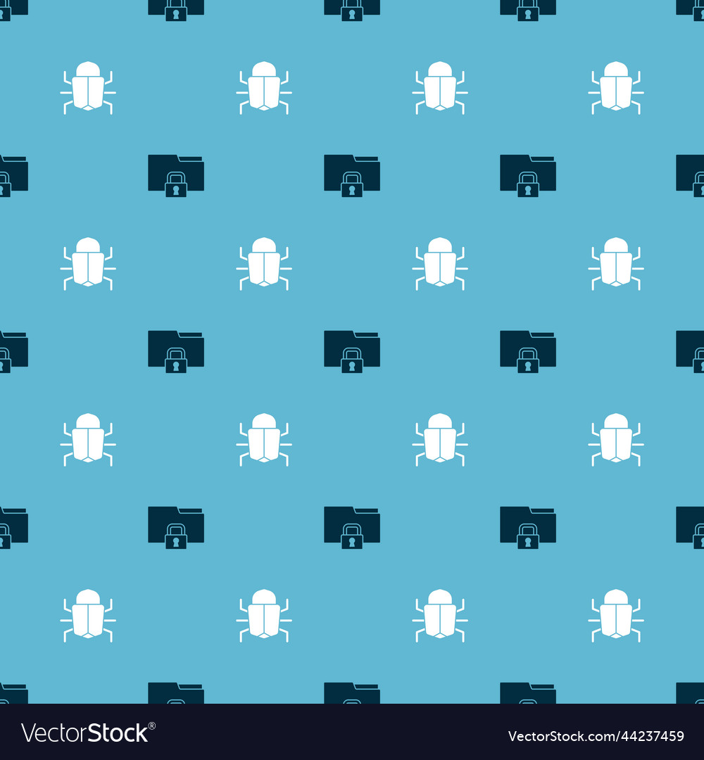 Set folder and lock system bug on seamless vector image Set folder and lock system bug on seamless