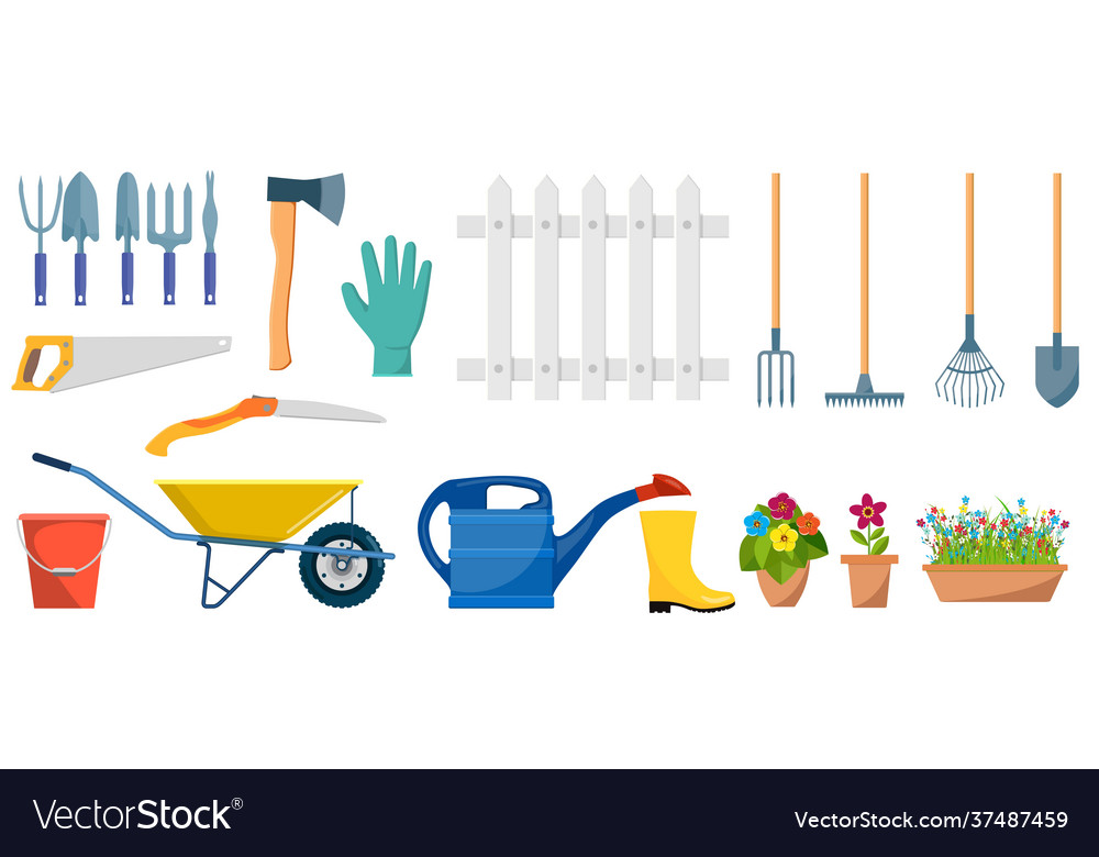 Set garden tools Royalty Free Vector Image - VectorStock