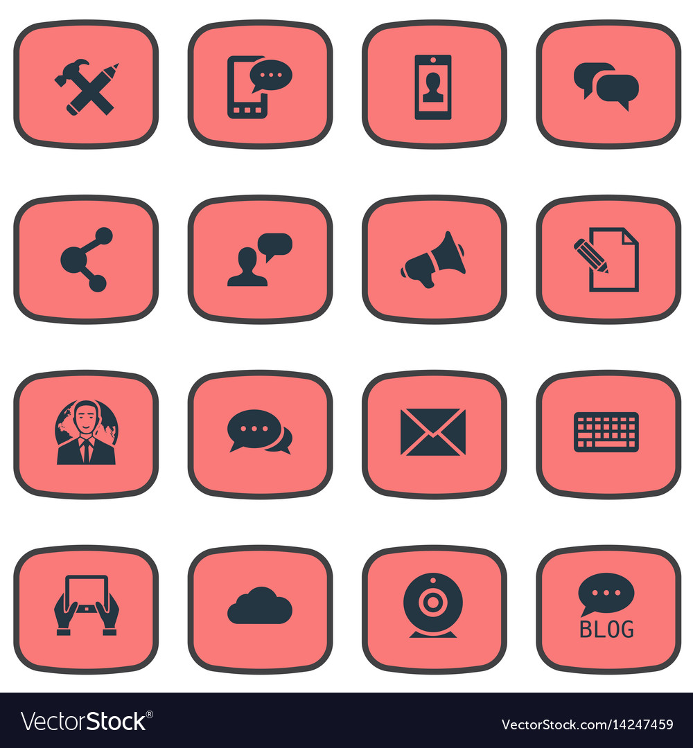 Set of simple blogging icons