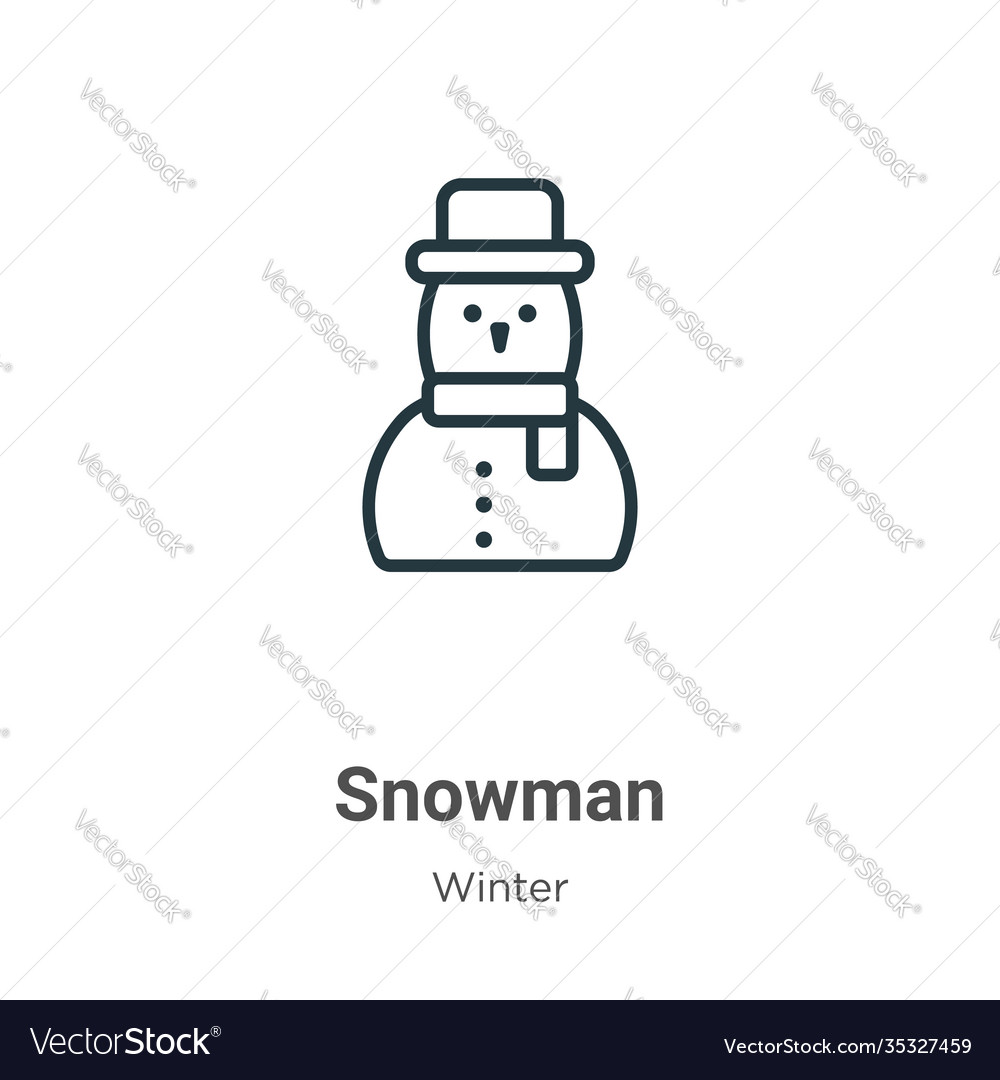 Snowman Kontur Symbol dünne Linie schwarz