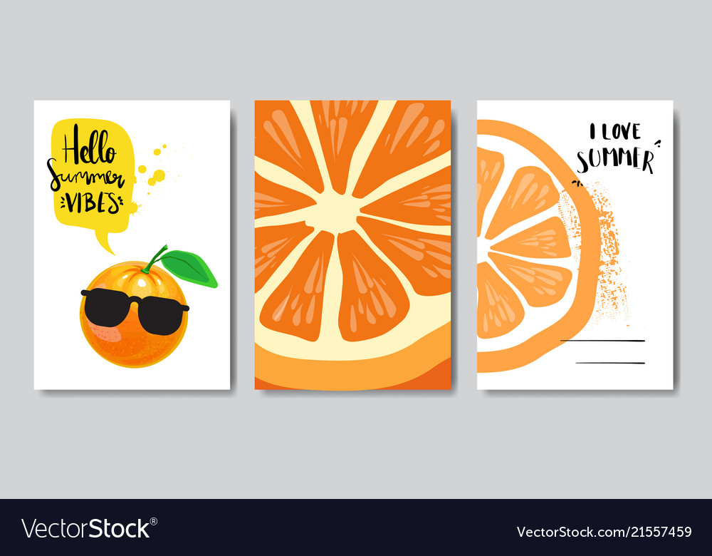 Summer Love Badge Set - Orange & Typographic