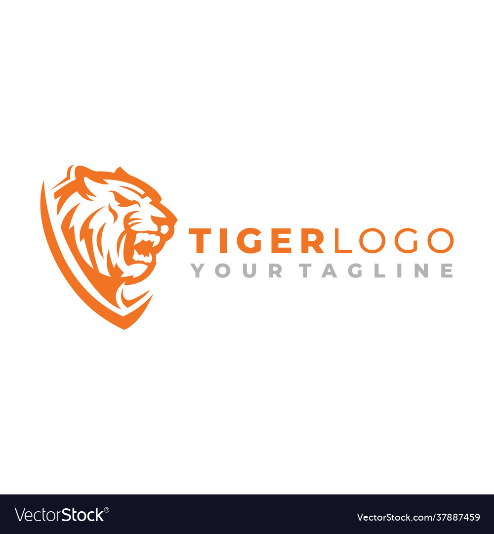 Tiger head logo design Royalty Free Vector Image