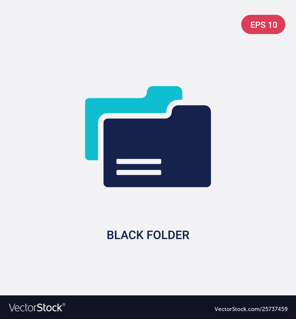 Two color black folder icon from education Vector Image