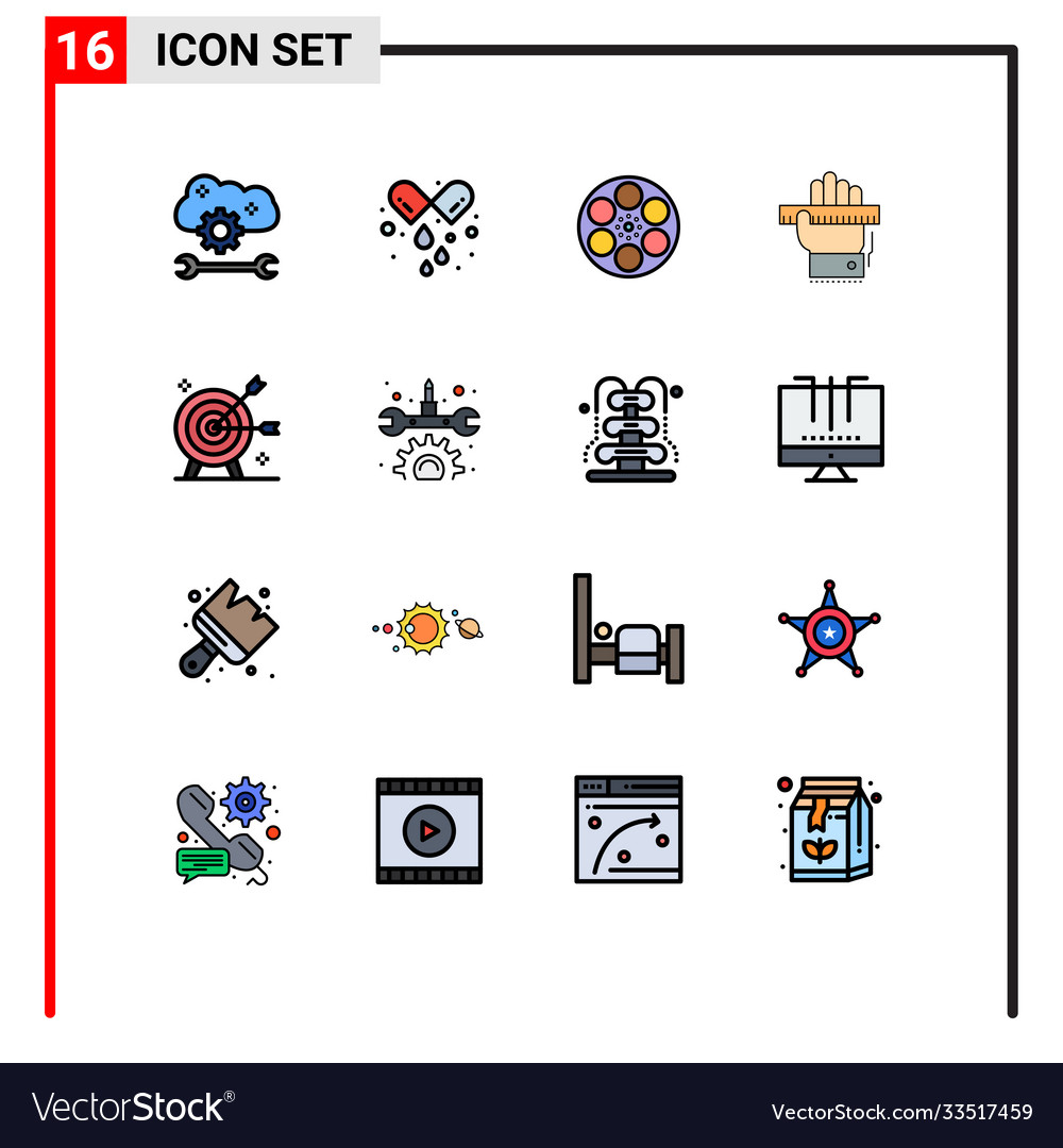 User interface pack 16 basic flat color filled