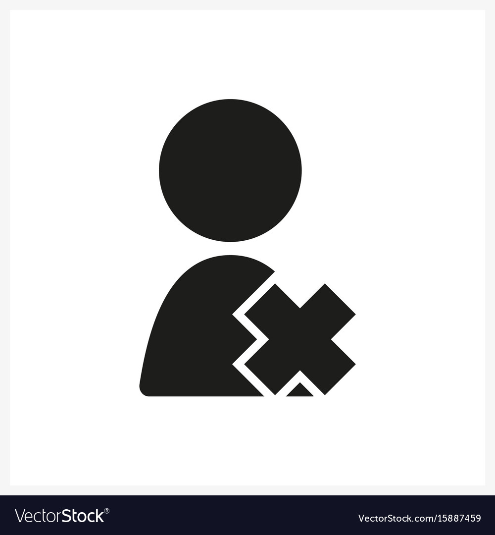 User profile sign web icon with delete glyph