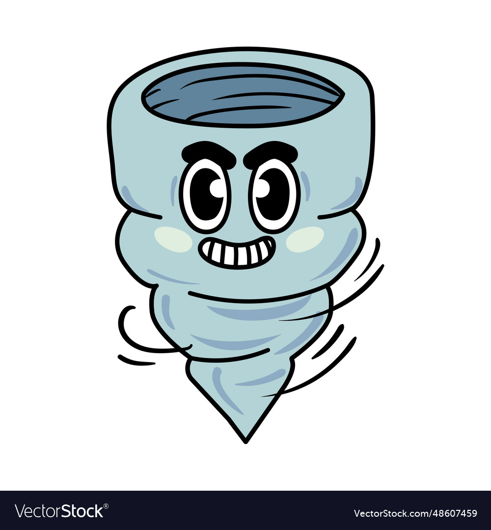 Weather cartoon character tornado